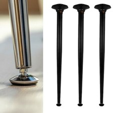 3x Table Leg Breakfast Bar Worktop Support Kitchen Round 710mm Black