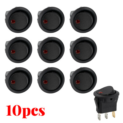 Rocker Switch Toggle LED Light 12V Car Boat Round On/Off SPST 20 AMP Switch E - Foto 14