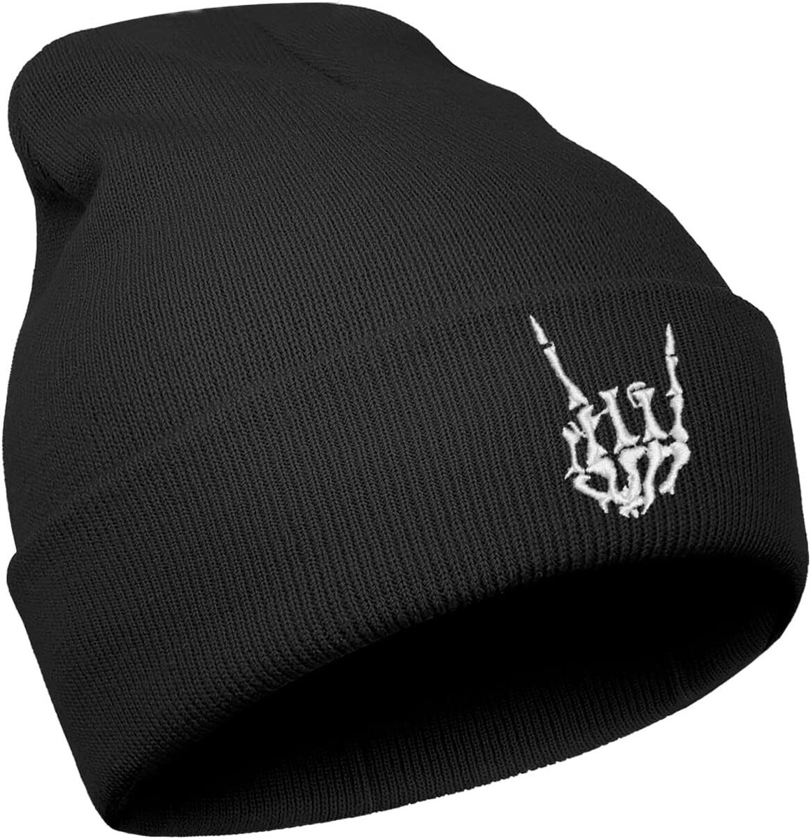 Halloween Skull Goth Knit Beanie Hats for Men Women Cool Emo