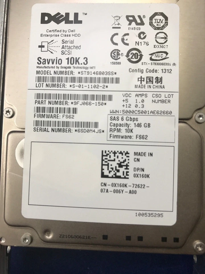Dell 146GB 2.5" Hard Drive X160K ENTERPRISE 10K SAS 6Gb ST9146803SS - Image 3 of 4