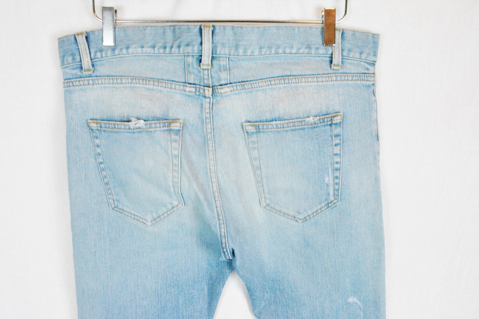 Jeans SAINT LAURENT PARIS D02 SK LW blu skinny 31 32 33 denim trash distrutto