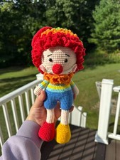 Crochet Clown doll, 12" Amigurumi Doll, Handmade Halloween gift, Home Decretion