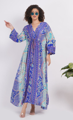 Women's Floral Printed Long sleeve maxi Style Drawstring Dress Wholesale Mix lot