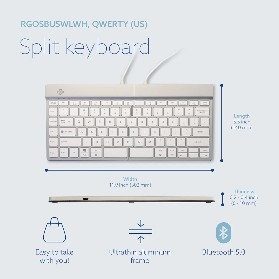 R-Go Split Keyboard, Scissors Mechanism, Anti Carpal Tunnel, 2 Part Ergonomic... - Image 3 of 4