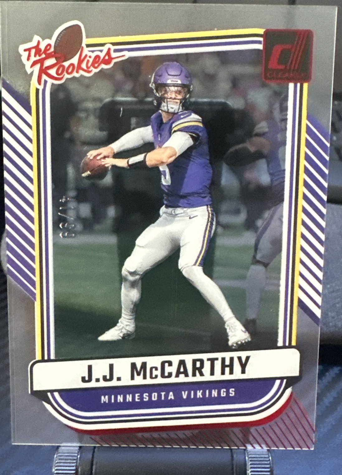 2024 Panini Clearly Donruss - Clearly the Rookies J.J. McCarthy #10 Red /99 (RC)