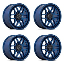 Set 4 19 Black Rhino Hard Alloys Batona Cobalt Blue 19x8 Wheels 5x112 20mm Rims