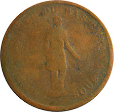 Lower Canada 1837  DEUX SOUS 1 Penny  Token  (05570)