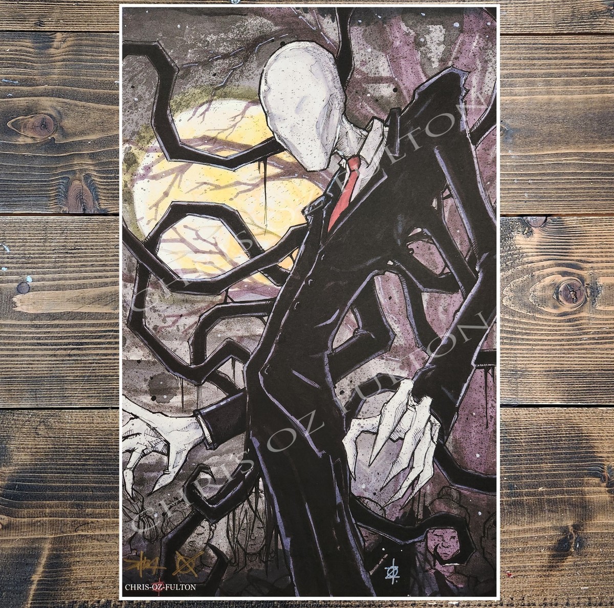 Creepypasta 11x17 Art Print Set Slenderman Jeff Ben Jack Signed