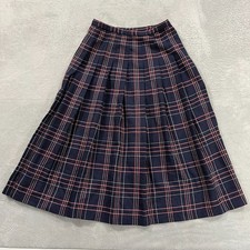 Vintage Pendleton Skirt 14 Tartan Plaid Pleated 100 Wool Side Zip Boho Hippie