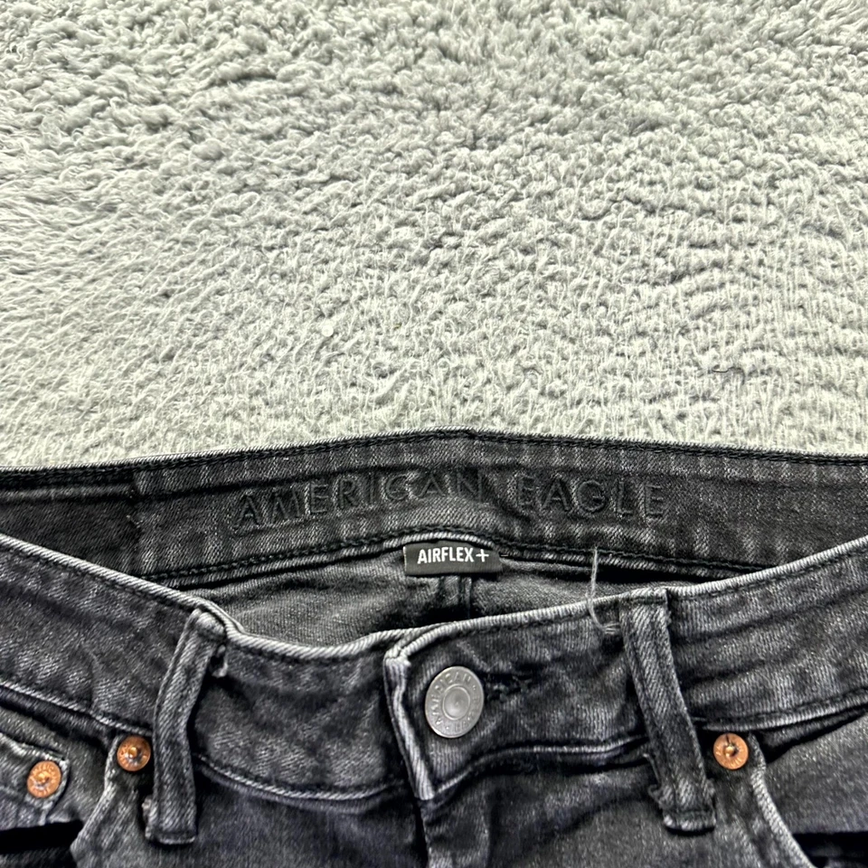 Pantalones de mezclilla American Eagle Outfitters Airflex+ para hombre 32x32 negros algodón elástico Foto 3 de 4