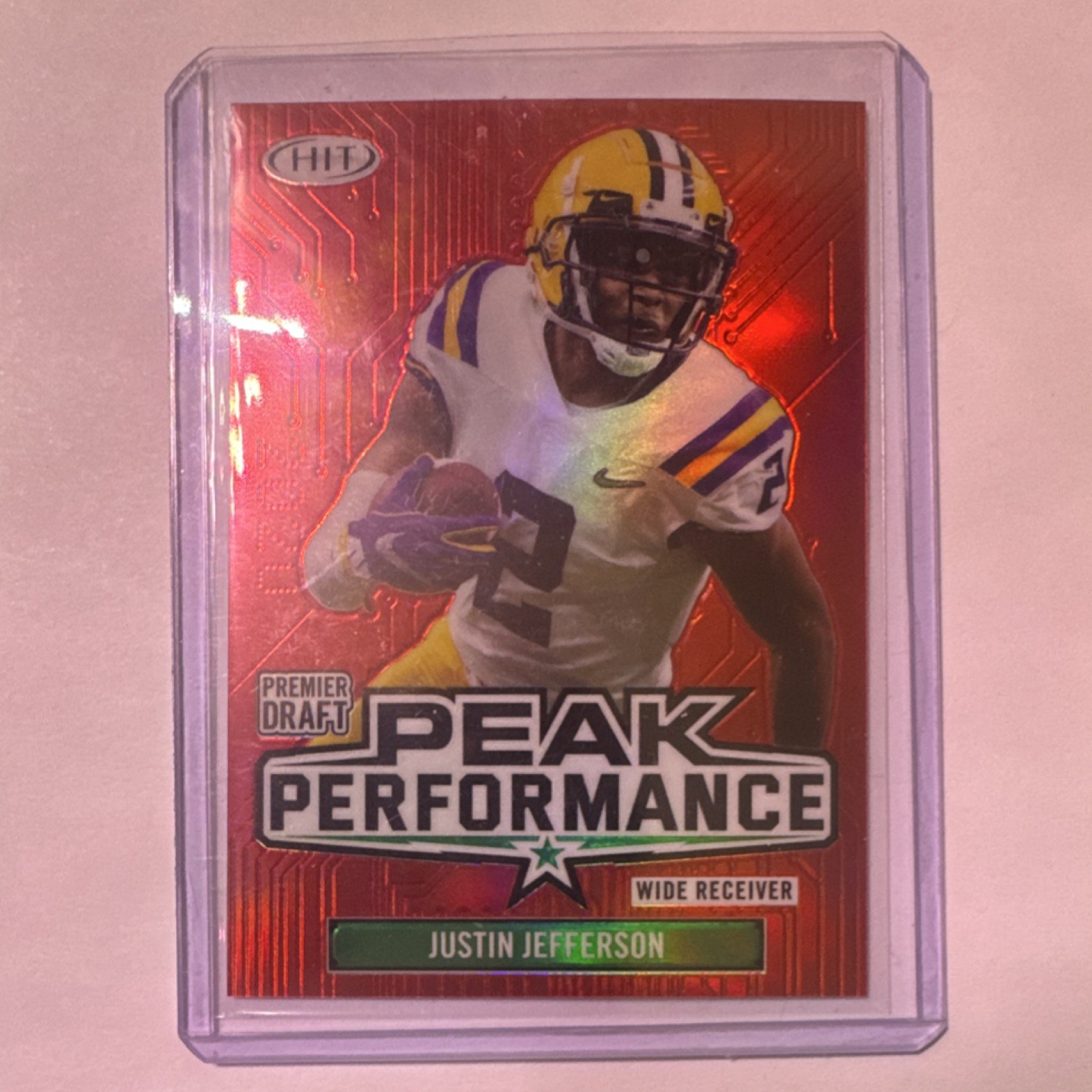 Justin Jefferson Sage Hit Premier Draft Peak Performance #PKJJ1 Red