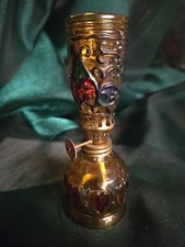 Vintage 5 1/2 In Oil Lamp Hong Kong Multi Color