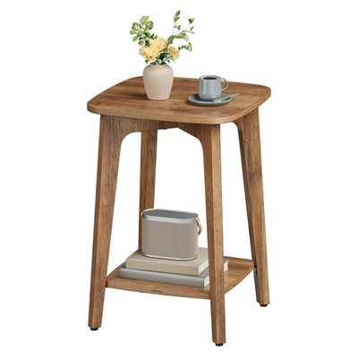MAEZO Collection - Side Table, 2-Tier Small Square End Table, Nightstand with...