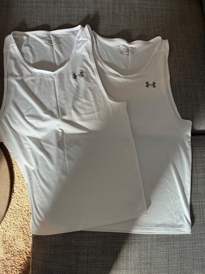 2x Under Armour Tech Tank - White - Size Medium. Used, perfect condition 