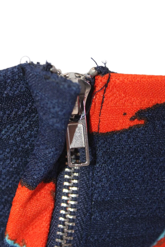 Top Lucy Paris Mujer Estampado Floral Cremallera Trasera Correa Espagueti Azul Marino Naranja Talla XS Foto 4 de 4