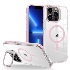 Hülle J2 Transparent Pink für iPhone 13 Pro mit MagSafe Magnethalterung