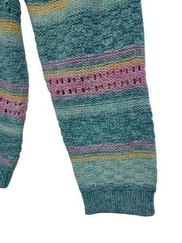 Coldwater Creek Pullover Strickjacke Damen XL blau rosa pastell gestreift Frühling - Bild 7 von 12