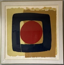 LARGE VINTAGE MID CENTURY MODERN ABSTRACT  LITHOGRAPH POP ART CUBISM MODERNISM