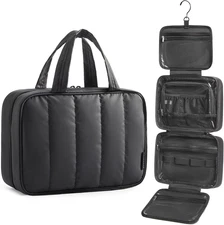 Travel Toiletry Bag for Women, Portable Hanging Hook Makeup Bag Organizer, Water