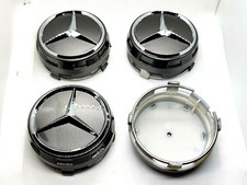 4x New Mercedes Alloy Wheel Centre Hubs Caps 75mm fat shape High Foot Grey