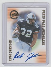 RUDI JOHNSON Auburn 2001 Press Pass Rookie Autograph SP RC ON CARD AUTO. rookie card picture
