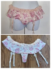 Vintage Victoria's Secret Sexy Little Things Mermaid Satin Garter Skirted Thong