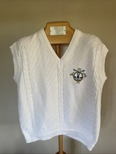 Adidas Pullunder - Weiß Strick - Gr. 38 / F 40 - Vintage - Tennis Style