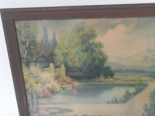 "Garden Of Contentment By Fox. Printed By H. Lewis. 1920s,24x16" - Picture 3 of 5