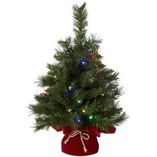 Elegant 2 Ft Pre-Lit Artificial Christmas Tree - Lifelike Design for Cozy Spaces