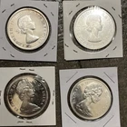 Lot of 4 Canada Silver Dollars 1963 1964 1965 Uncirculated Nice Coins.