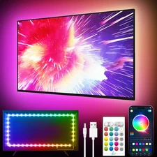 GIPOYENT LED Lights for TV, 18FT 50"-80"TV, RGB (Red, Green, Blue) 