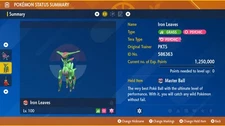 Non-SHINY 6IV IRON LEAVES Ev Trained | Scarlet & Violet Pokémon | Battle Ready C
