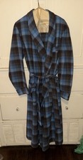 PENDLETON Tartan Robe L 60-70 s Blue Plaid Virgin Wool USA Black Label L READ