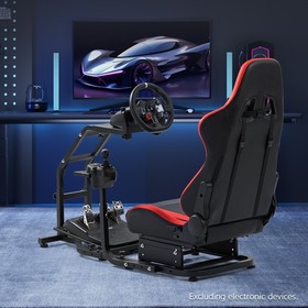 Supllueer Racing Simulator Cockpit With Seat Fits Thrustmaster T300 Logitech G29