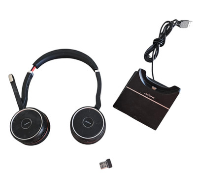 Jabra Evolve 75 SE Wireless Bluetooth Headset w/ Charging Stand, Dongle