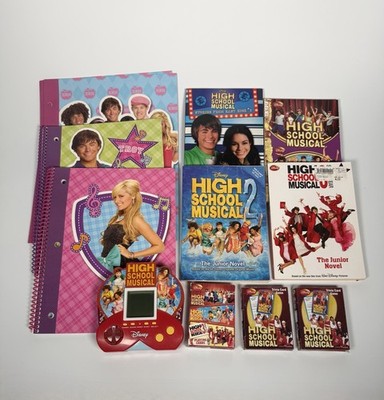 High School Musical Lot Books Notebooks Trivia Cards Handheld Game Disney