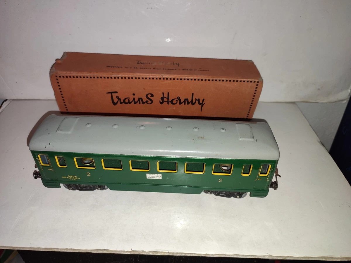 Wagon Voyageurs/Bagages Hornby Échelle 0 - Ancien - Vert - Époque 3 - Vintage