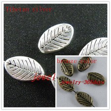 50pcs Tibetan Silver/Bronze Color Nice Leaves Spacers 10x6mm zn14228 18929