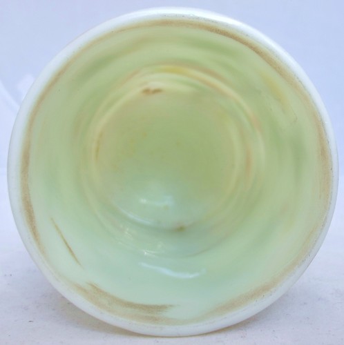 Jarrón o maceta de vidrio pekín blanco pintado esmalte chino de 7,2" con soporte de madera - Imagen 7 de 12