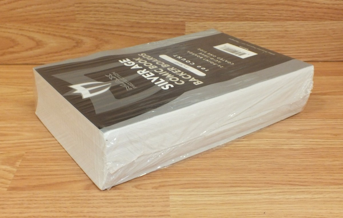Max Protection Silver Age Comic Boards - 7x10.5 Inch 100 Pack Acid-Free Backing