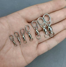 33-180lb Ball Bearing Fishing Swivels with Fast Snap Clip Connectors for Tackle