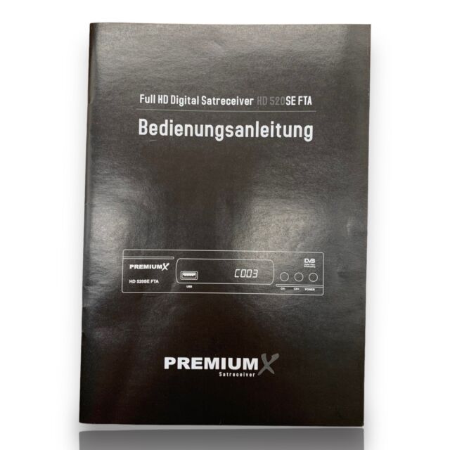 Manuale d'uso originale per Digital Satreciever HD 520SE FTA PREMIUM X-