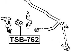 Rear Sway Bar Bushing Stabilizer D15 FEBEST TSB-762 OEM 48818-20290 - Image 2 of 3