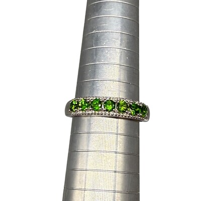 New Karis Green Gemstone Tourmaline? Band Ring Sterling 9.75