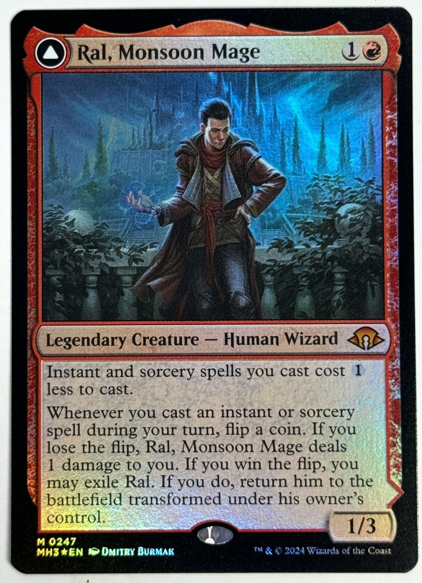 Ral Monsoon Mage Levline Prodigy Foil 2 Sided NM Modern Horizons 3