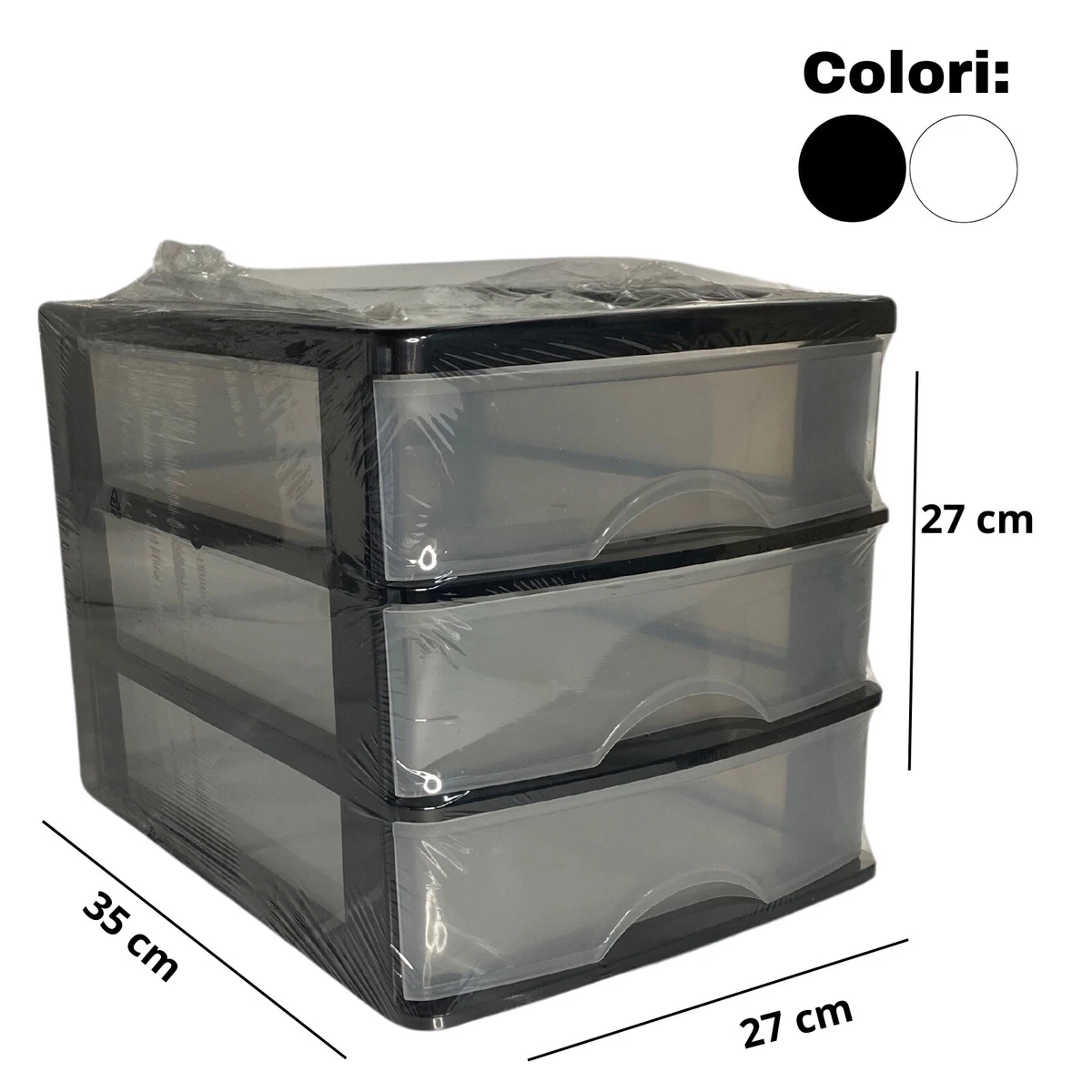Cassettiera a 8 cassetti plastica TRASPARENTI