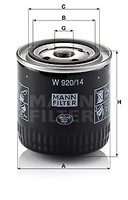 Mann-Filter W 920/14 ÖLfilter FÜR Bedford Ford Australia LDV Nissan