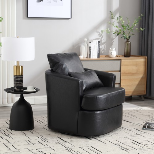 COOLMORE Swivel Barrel Chair, Comfy Round Accent Sofa Chair for Living Room, 360 - Picture 8 of 12
