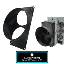 Dual 120mm to 7 Inch Fan Duct Intake Exhaust Silencer ASIC Antminer IceRiver