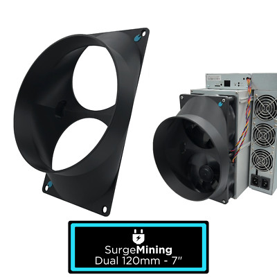 Dual 120mm to 7 Inch Fan Duct Intake Exhaust Silencer ASIC Antminer IceRiver